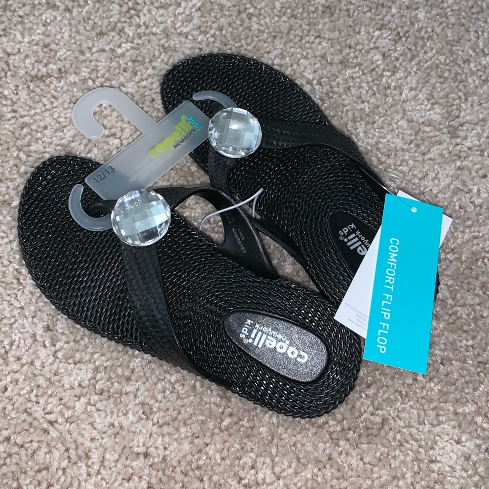 Black flip flops